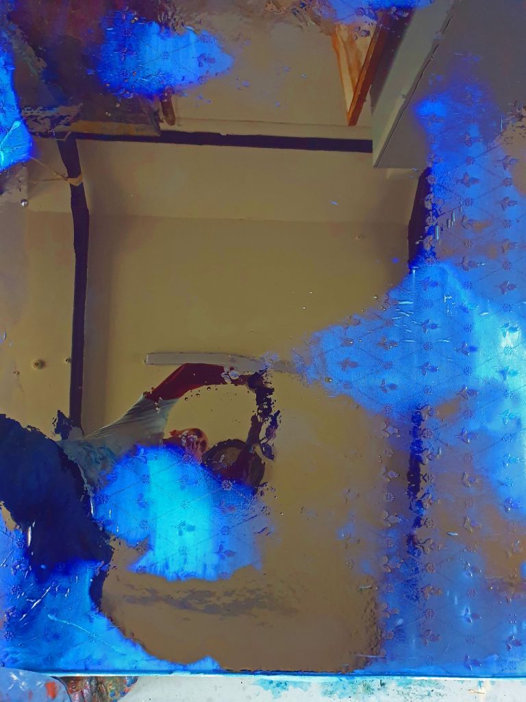 oil on lace on canvas 1.2 x 1.8m. May 2020