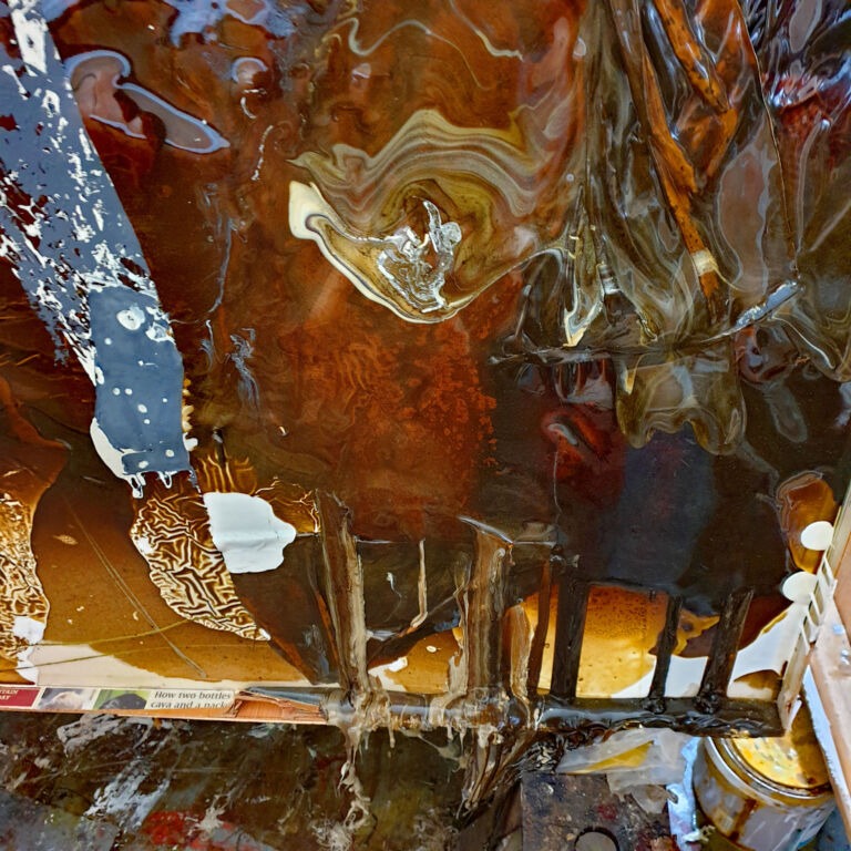 April 2025: Upright installation view from inside the studio