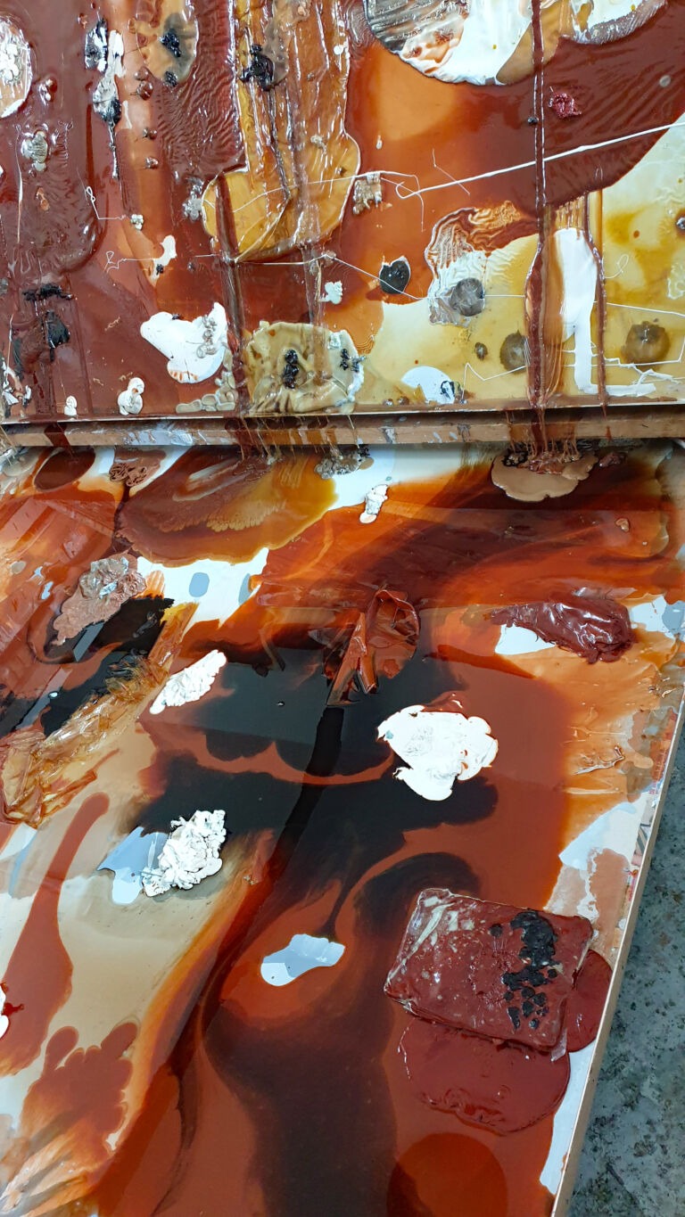 Shifts in Time: Summer. Installation view. Mixed media on canvas.