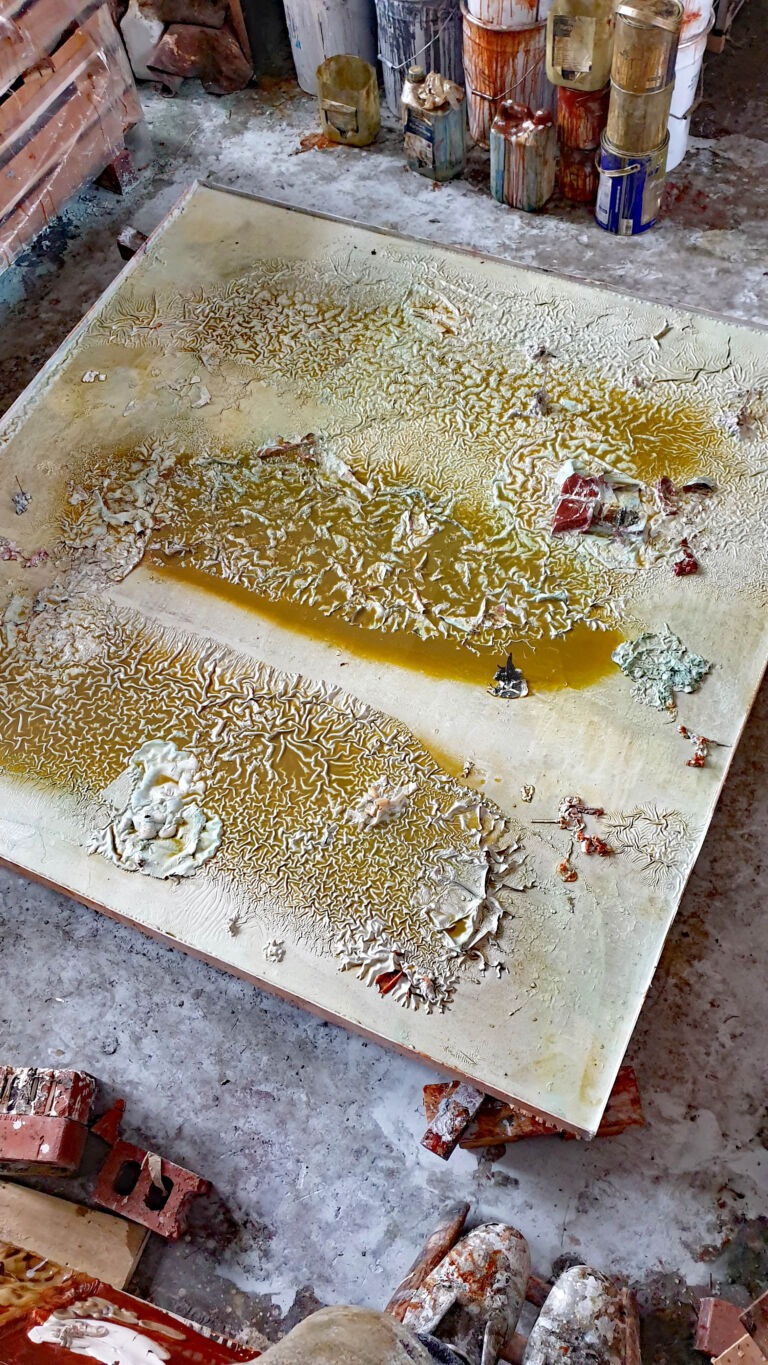 Shifts in Time: Autumn 2025. Installation view. Mixed media on canvas 2 x 2 metres