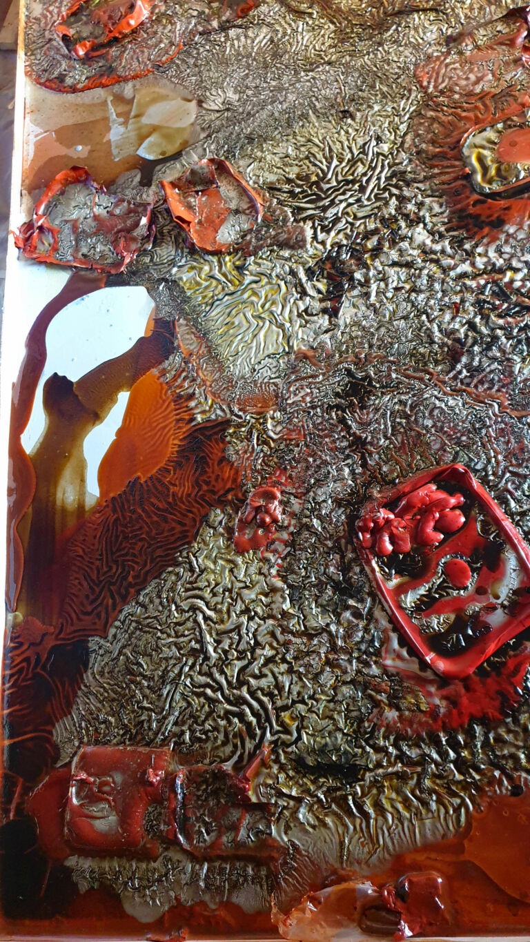 Shifts in Time: Autumn 2025. Installation view. Mixed media on canvas 2 x 2 metres