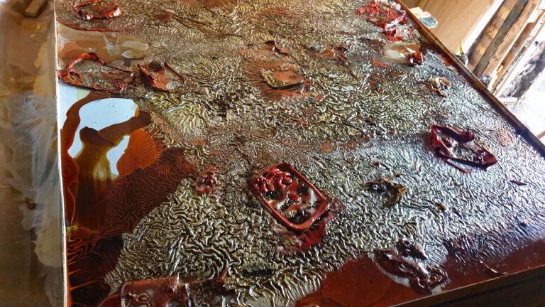 Shifts in Time: Autumn 2025. Installation view. Mixed media on canvas 2 x 2 metres