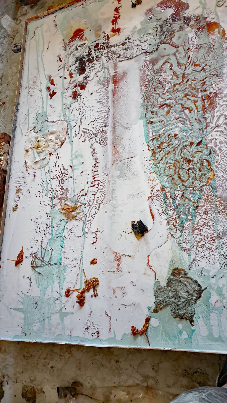 Shifts in Time: Autumn 2025. Installation view. Mixed media on canvas 2 x 2 metres