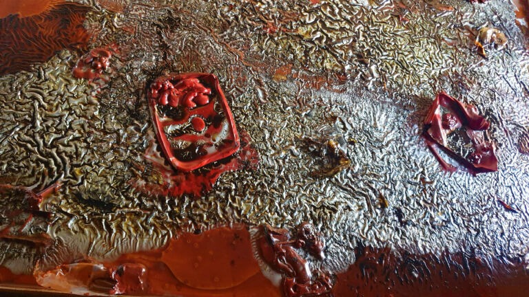 Shifts in Time: Autumn 2025. Installation view. Mixed media on canvas 2 x 2 metres