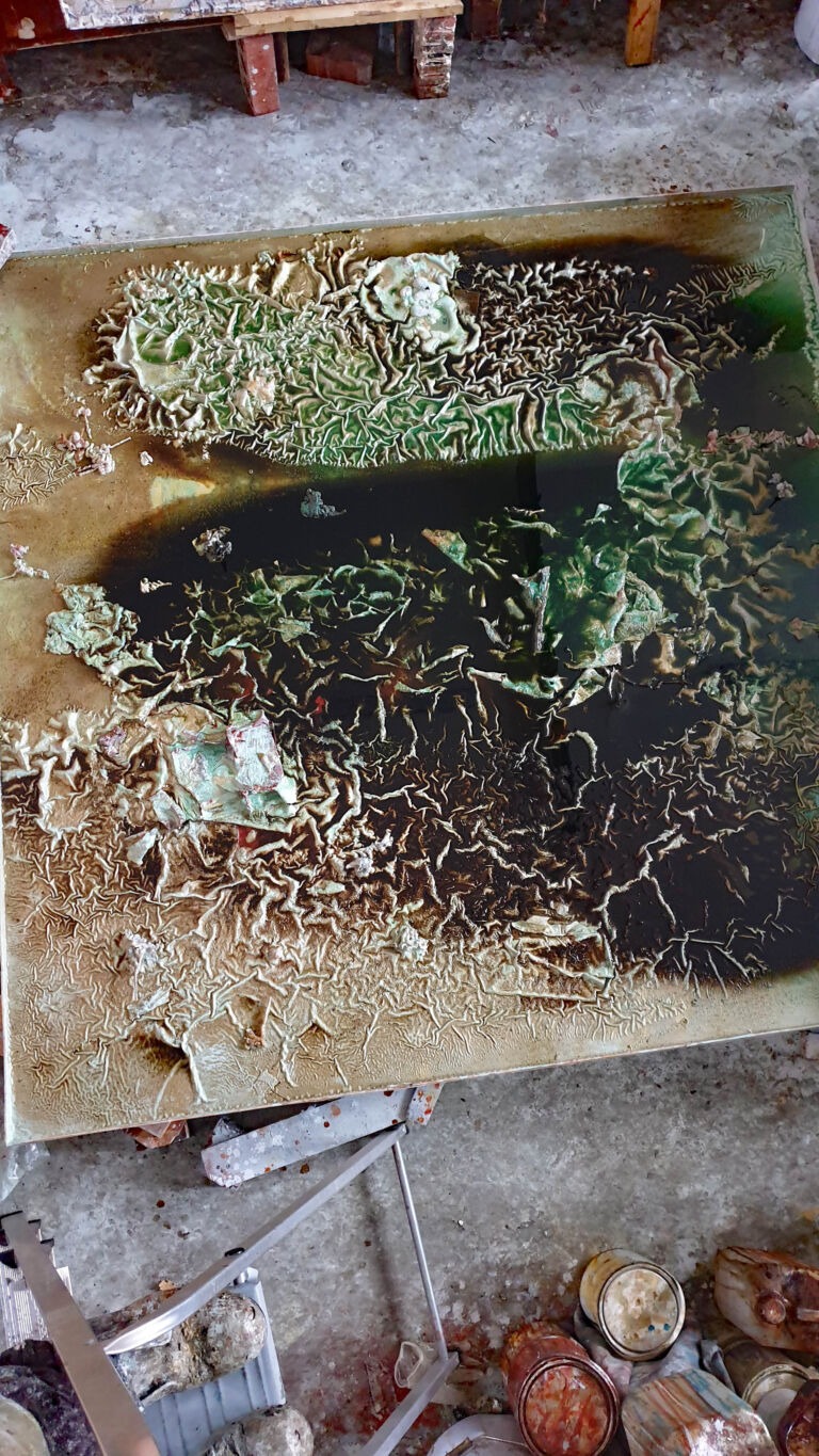 Shifts in Time: A Journey. Mixed media on canvas. Installation view Shifts in Time: A Journey. Mixed media on canvas. Installation view