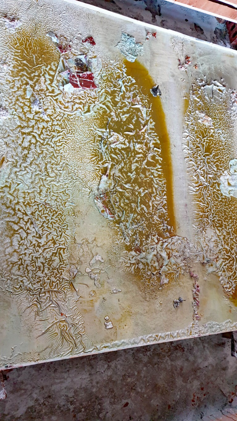 Shifts in Time: A Journey. Mixed media on canvas. Installation view