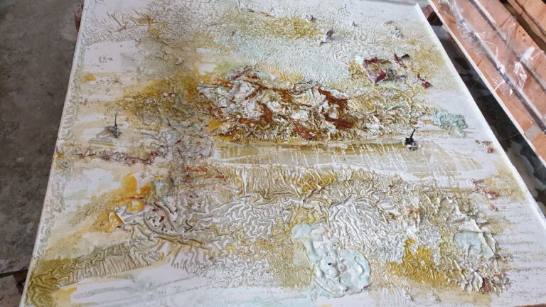 Shifts in Time: A Journey. Mixed media on canvas. Installation view Shifts in Time: A Journey. Mixed media on canvas. Installation view