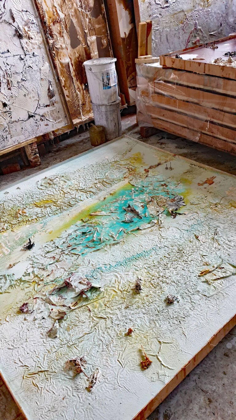 Shifts in Time: A Journey. Mixed media on canvas. Installation view Shifts in Time: A Journey. Mixed media on canvas. Installation view