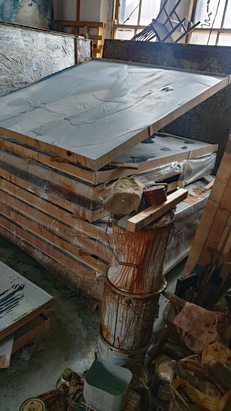 In Progress - Shifts in Time: Winter 2025. December paintings. Installation view.