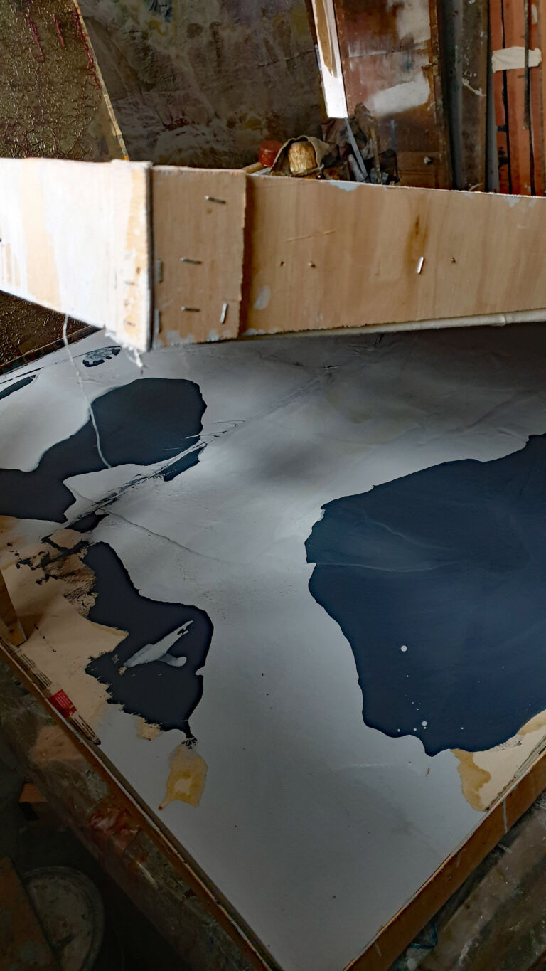 In Progress - Shifts in Time: Winter 2025. December paintings. Installation view.