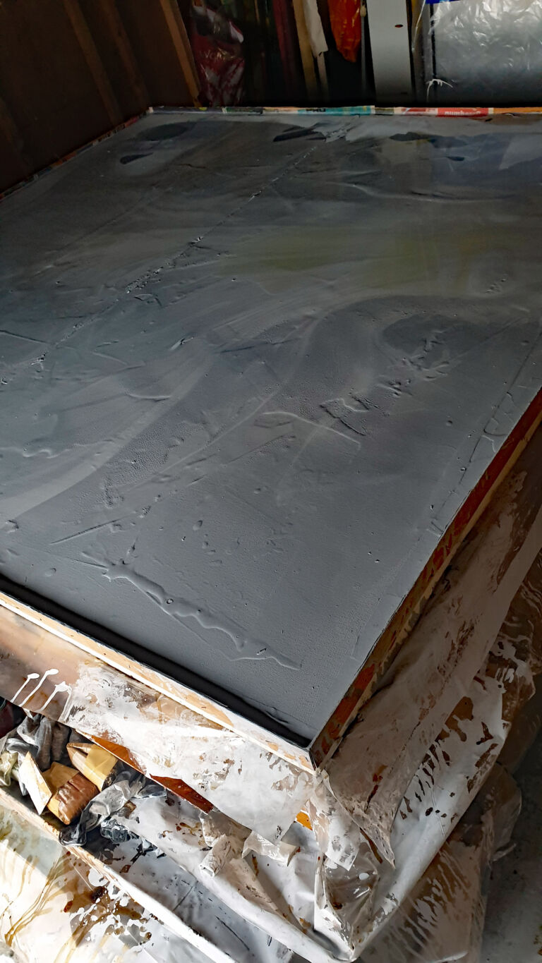 In Progress - Shifts in Time: Winter 2025. December paintings. Installation view.