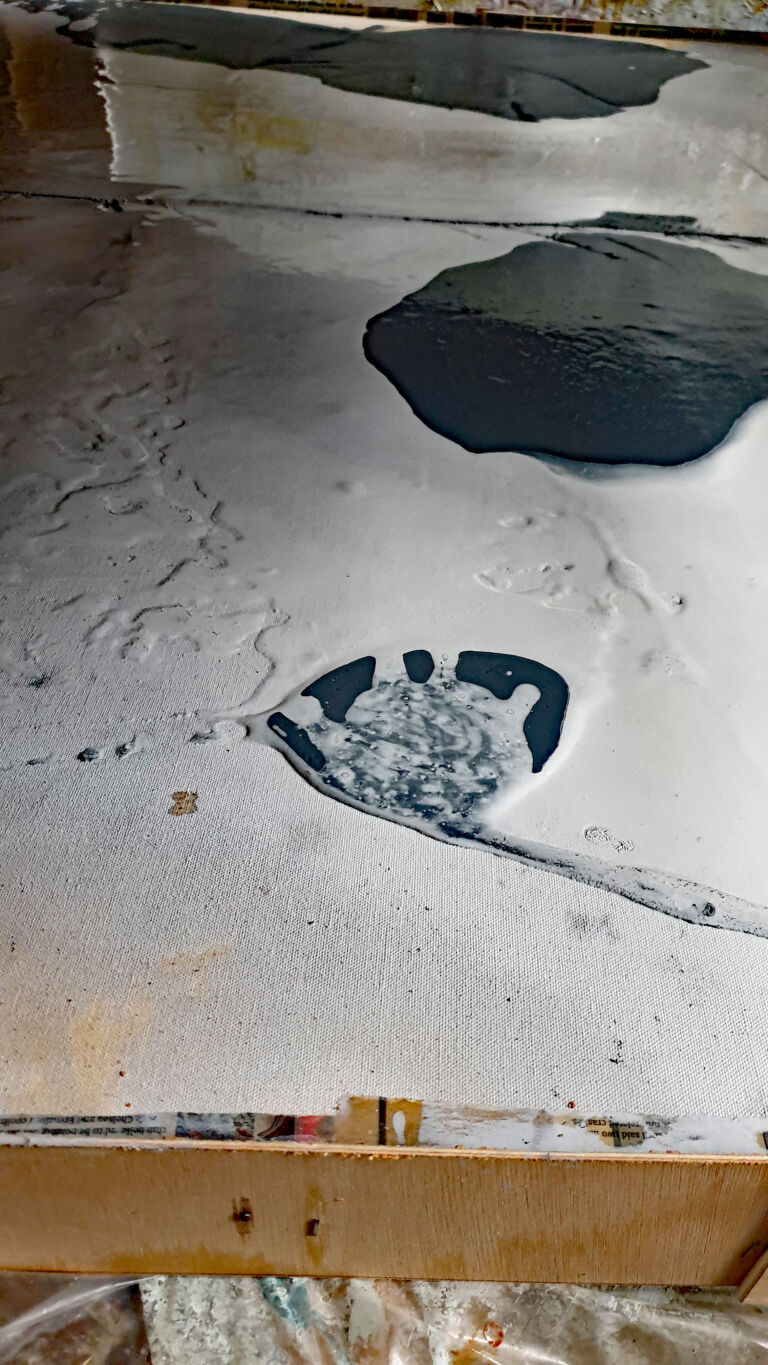 In Progress - Shifts in Time: Winter 2025. December paintings. Installation view.