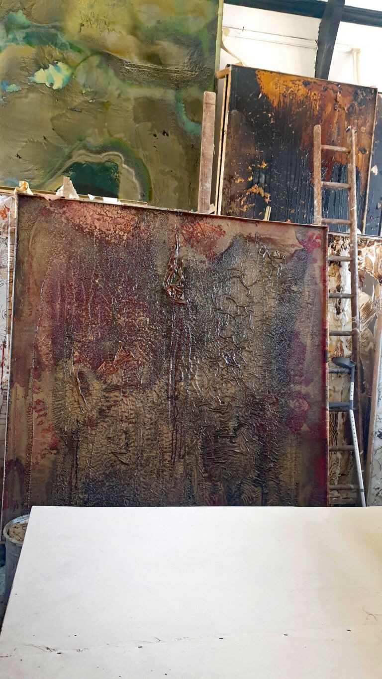 April paintings 2026. Installation view. Mixed media on canvas