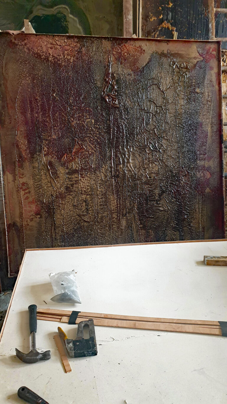 April paintings 2026, Installation view. Mixed media on canvas