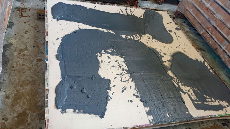 April paintings. Installation view. Mixed media on canvas