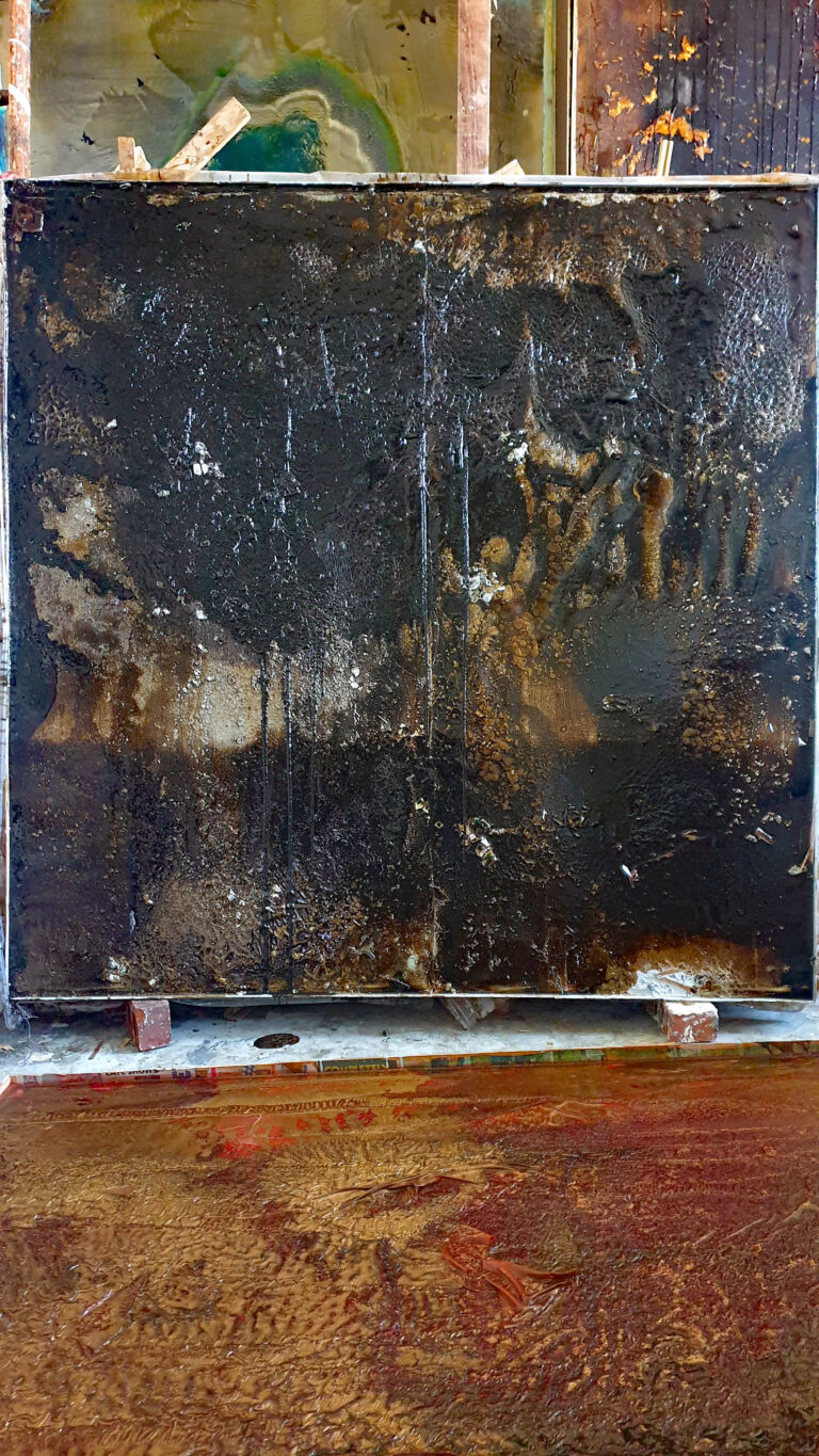 Spring 2026: Installation view. Mixed media on canvas.