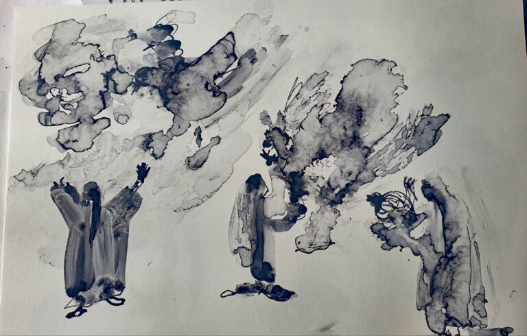 into the Sun: Ink and pen washes on 300gsm—A4 paper.