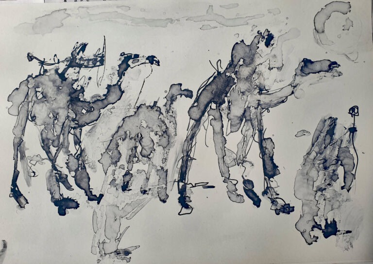 into the Sun: Ink and pen washes on 300gsm—A4 paper.