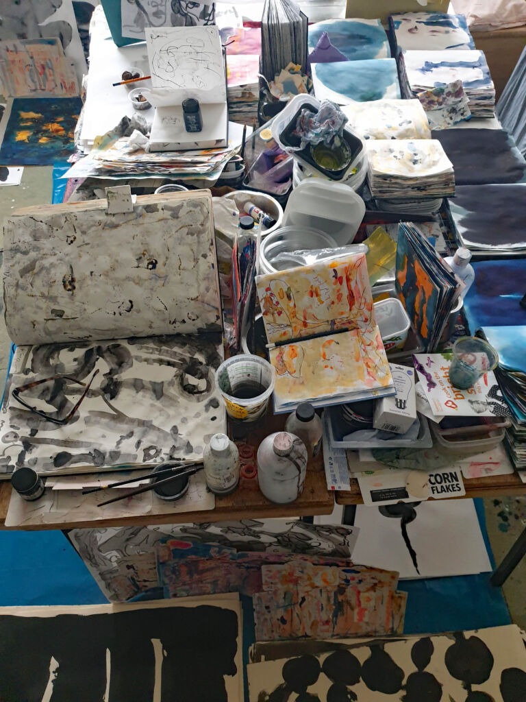 Books of Ink Drawings 2018 to 2022. Pt 2 for HKSW. Installation view.