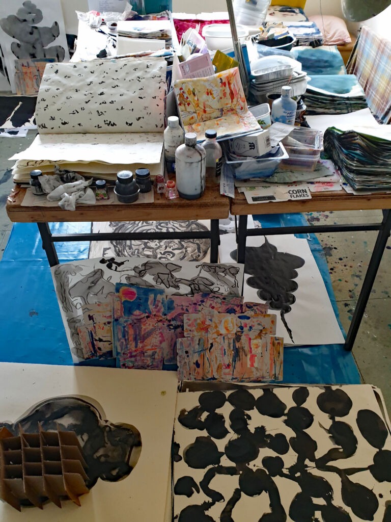 Books of Ink Drawings 2018 to 2022. Pt 2 for HKSW. Installation view.