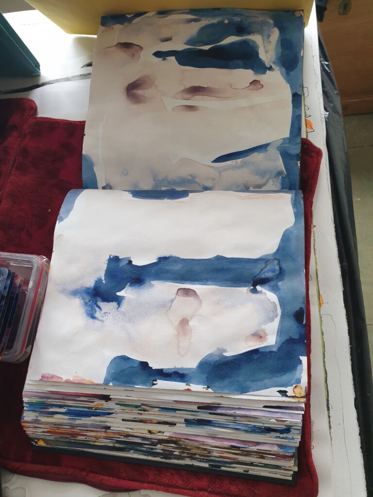 Books of Ink Drawings 2018 to 2022. Pt 2 for HKSW. Installation view.