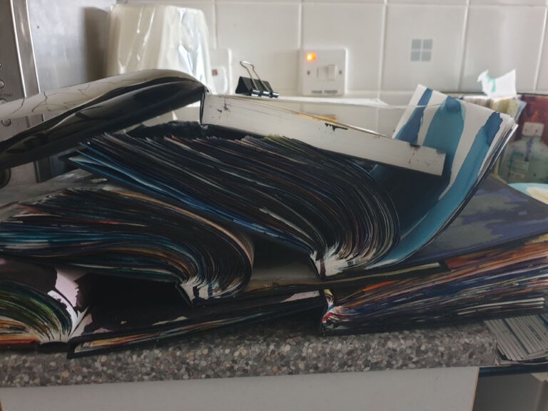 Books of Ink Drawings 2018 to 2022. Pt 2. Installation view.