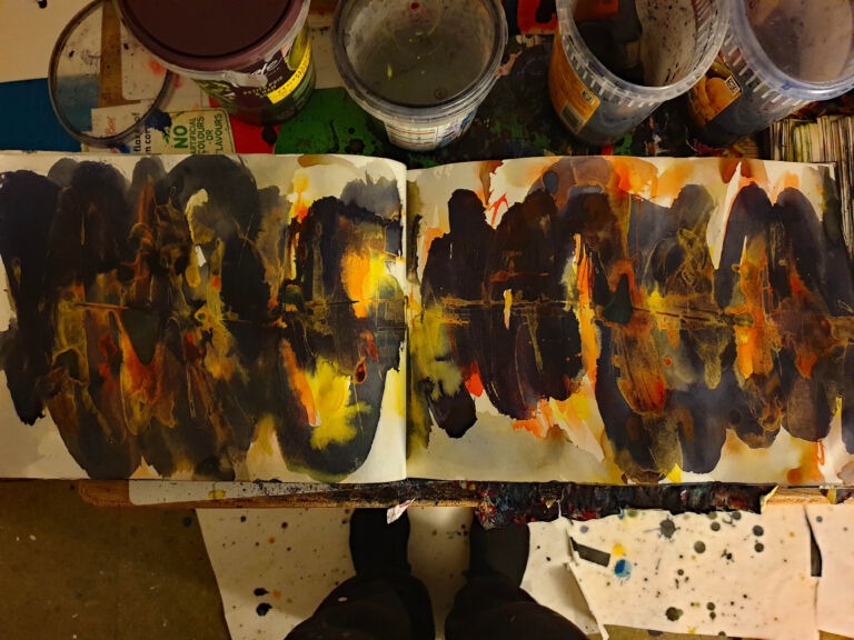 Books of Ink Drawings 2018 to 2022. Pt 2 for HKSW. Installation view.