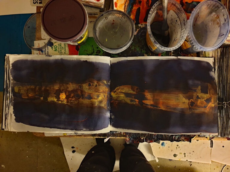 Books of Ink Drawings 2018 to 2022. Pt 2 for HKSW. Installation view.