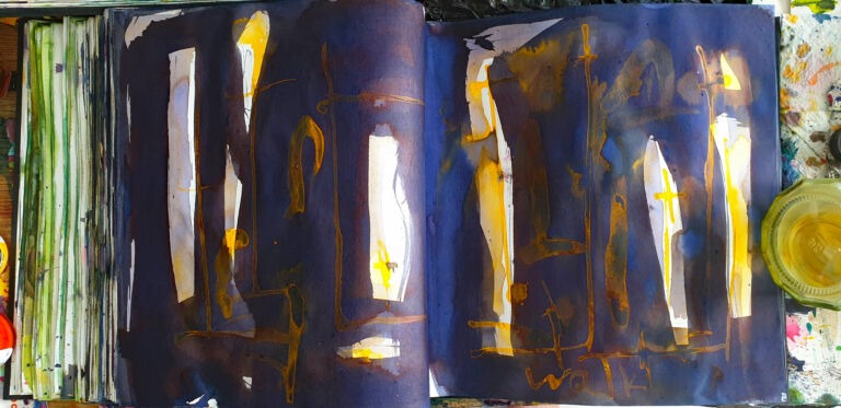 Books of ink drawings, 2018 to 2022. For the project, Hidden Kingdoms Shifting Worlds.