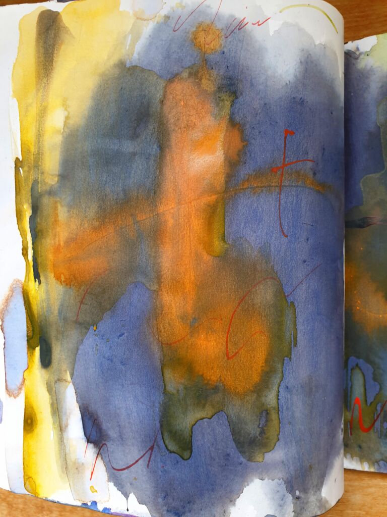 Installation view. Books of ink drawings, 2018 to 2022. For the project, Hidden Kingdoms Shifting Worlds.