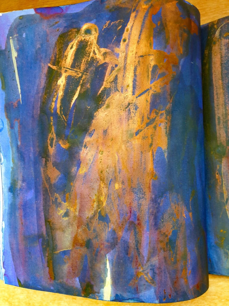 Installation view. Books of ink drawings, 2018 to 2022. For the project, Hidden Kingdoms Shifting Worlds.