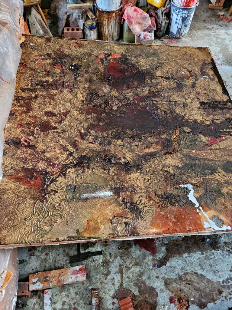 Summer paintings 2026: August. Mixed media on canvas.