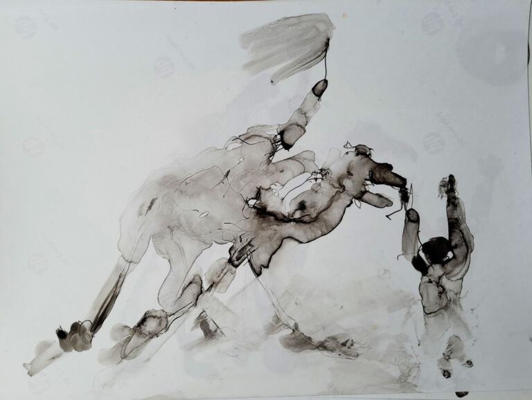 Into the Sun – C.10. Pen and finger ink washes on 300 gsm high-resolution paper. Into the Sun – C.10. Pen and finger ink washes on 300 gsm high-resolution paper.