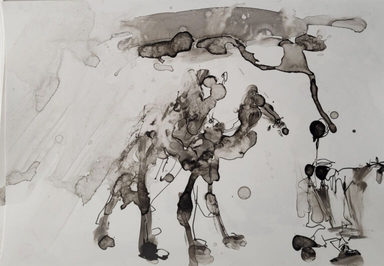 Into the Sun – C.10. Pen and finger ink washes on 300 gsm high-resolution paper. Into the Sun – C.10. Pen and finger ink washes on 300 gsm high-resolution paper.