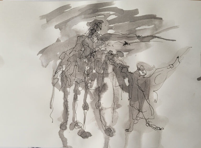 Into the Sun – C.11. Pen and finger ink washes on 300 gsm high-resolution paper. Into the Sun – C.11. Pen and finger ink washes on 300 gsm high-resolution paper.