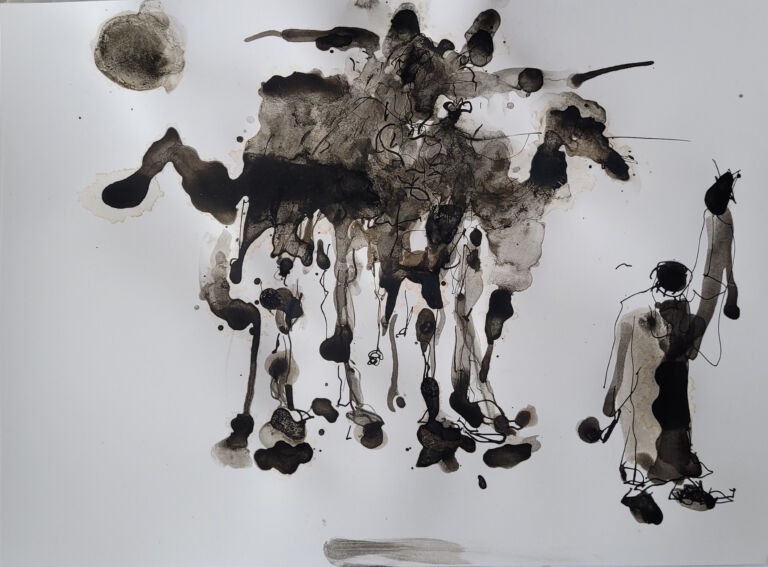 Into the Sun – C.11. Pen and finger ink washes on 300 gsm high-resolution paper. Into the Sun – C.11. Pen and finger ink washes on 300 gsm high-resolution paper.