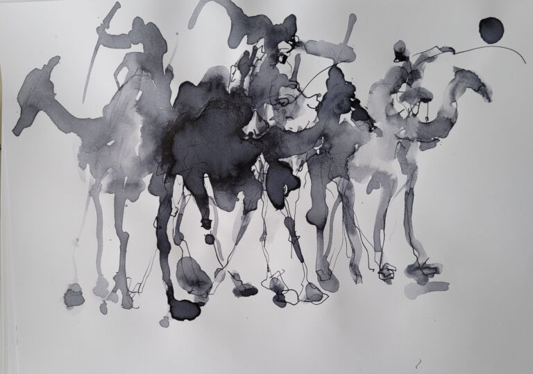 Into the Sun – C.11. Pen and finger ink washes on 300 gsm high-resolution paper. Into the Sun – C.11. Pen and finger ink washes on 300 gsm high-resolution paper.