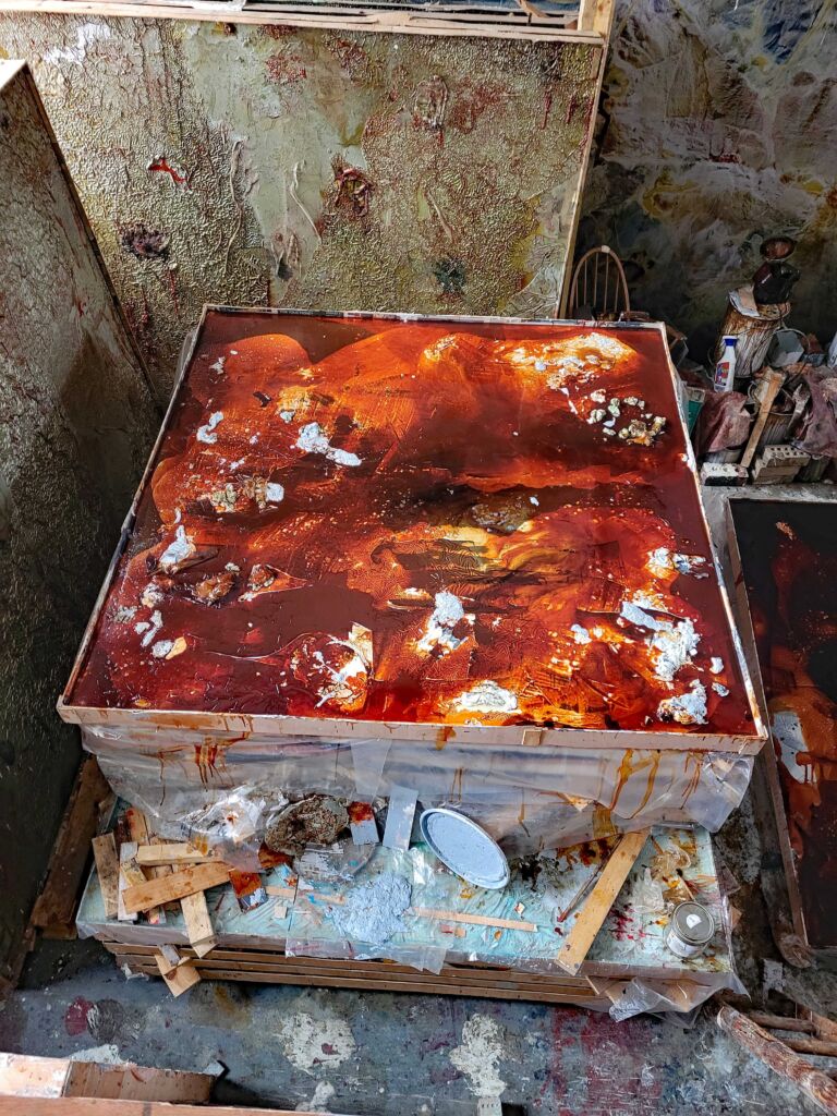 Shifts in Time, Summer: September paintings. Installation view. Mixed media on canvas. Shifts in Time, Summer: September paintings. Installation view. Mixed media on canvas.